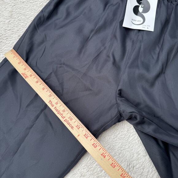 VTG Euro Joy Women Silk Blend Pants L NWT Paris Milano Pull On Dark Gray Tapered - Picture 6 of 7